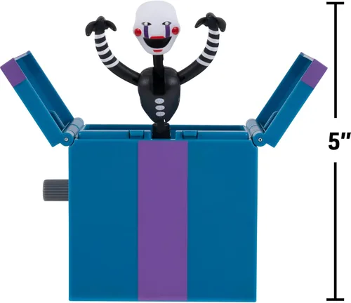 Miniatura 4 de Jazwares Five Nights at Freddy's Puppet - Figura articulada de 5 pulgadas con función Jumpscare, ojos que brillan en la oscuridad y diorama óptico
