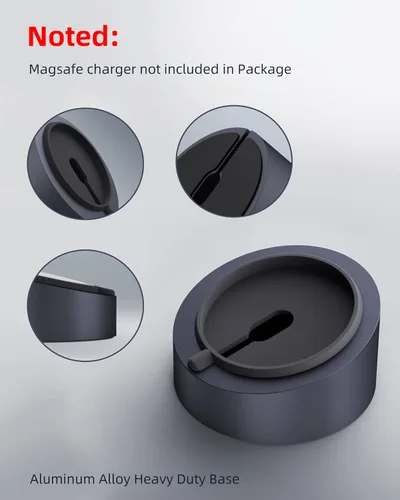 Miniatura 3 de Stouchi Mag- Safe - Soporte de carga para cargador MagSafe de 25 W/15 W, base de soporte de metal de alta calidad, soporte de tableta de escritorio