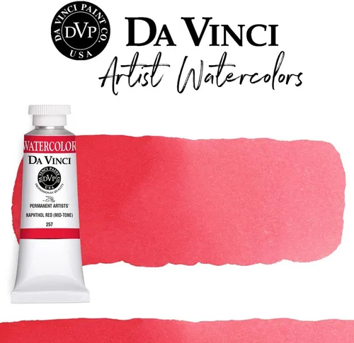 Miniatura 328 de DA VINCI PAINTS Pintura Acuarela Profesional para Artistas, Alizarin Crimson (Quinacridone), 37ml Índigo