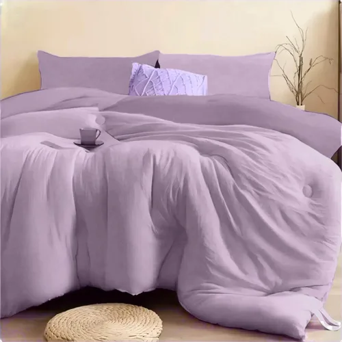 Miniatura 23 de SDIII - Juego de edredón de 3 piezas gris tamaño Queen con 2 fundas de almohada, juego de ropa de cama suave de microfibra cepillada gris para Gris