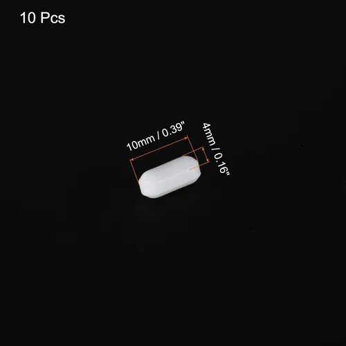 Miniatura 2 de MECCANIXITY Agitador magnético mezclador barra de agitación barra 10 mm (0.39 ") x4mm cilindro forma PTFE recubrimiento imán blanco para laboratorio
