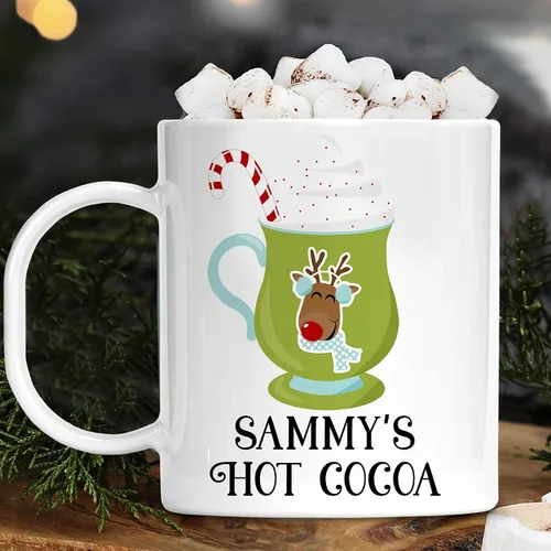 Miniatura 2 de Taza personalizada de los niños de los personajes del cacao caliente del día festivo con nombre, polímero ligero