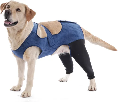 Manga de recuperación de pierna trasera para perro, traje de recuperación transpirable para dejar de lamer y morder firme y seguro, tamaño