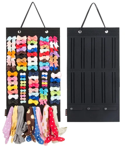 Miniatura 8 de PACMAXI Soporte para lazos para el pelo de bebé niña, colgador de almacenamiento de pinzas para el cabello para cintas, organizador de lazos