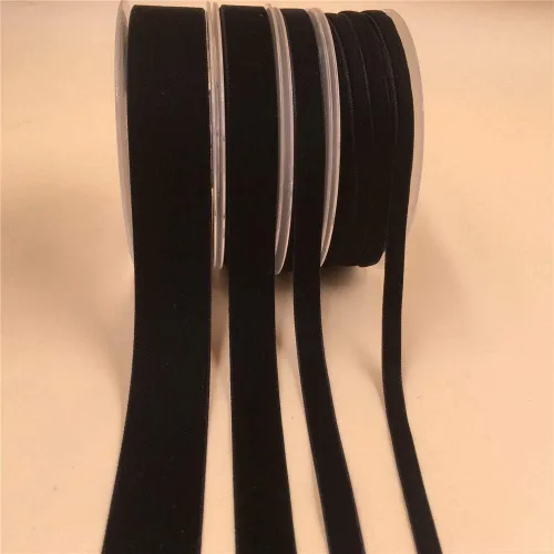 Miniatura 7 de Cinta de terciopelo negro de un solo lado, carrete de 1 pulgada por 10 yardas