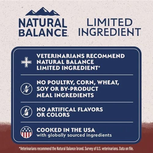 Miniatura 5 de Natural Balance Alimento seco para perros adultos de raza pequeña con ingredientes limitados, granos saludables, carne de res y arroz integral, 4