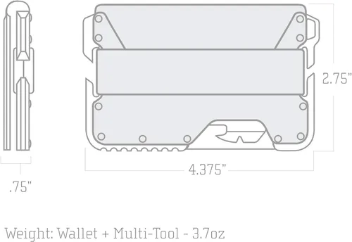 Miniatura 9 de Dango T01 Billetera táctica EDC - Hecha en Estados Unidos - Cuero genuino, Multiherramienta, Bloqueo RFID