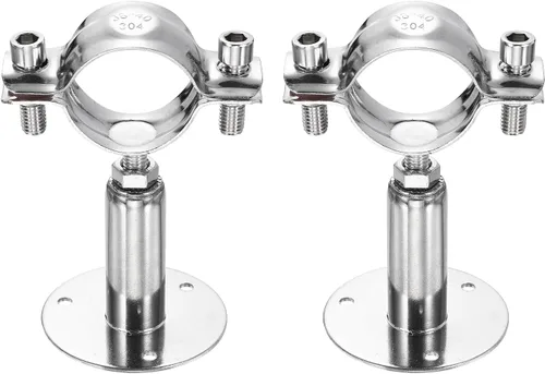 Miniatura 13 de HARFINGTON 2 piezas de montaje en pared de montaje en techo de acero inoxidable 304 abrazadera de soporte de tubo ajustable para tubo OD 1"-1.1