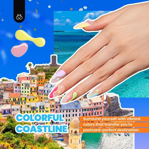 Miniatura 2 de Beetles - Kit de esmalte de uñas de gel de 36 colores, juego de esmalte de gel pastel de verano con capa base, capa superior brillante y pegamento
