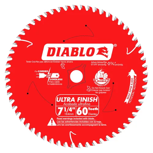 Miniatura 19 de Diablo - Hoja de sierra de acabado de alto rendimiento para madera - 6-1/2" x 40 dientes, carburo Tico - D0641X