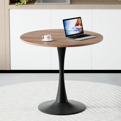 Miniatura 5 de Mesa de comedor redonda para espacios pequeños, mesas de tulipanes de 32 pulgadas con base de pedestal de metal, mesa de bistró para 2/3/4 personas
