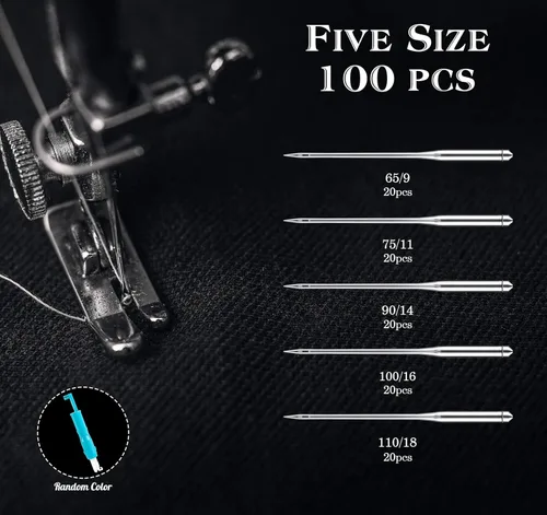 Miniatura 2 de ilauke 100 agujas universales para máquina de coser, agujas de punto regular para hermano cantante, tamaños surtidos HAX1 65/9, 75/11, 90/14
