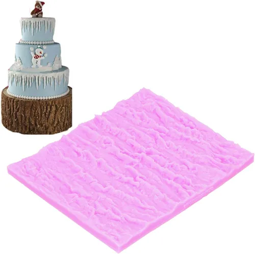 Miniatura 5 de Textura de corteza de árbol de silicona para pastel de fondant, tapete grande con textura de corteza de fondant, pastel de chocolate de silicona