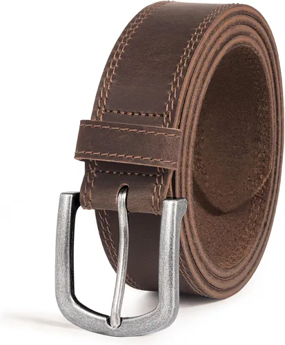 Miniatura 9 de Cinturón de cuero de grano completo para hombre para jeans casuales de uso diario, cinturones de cuero hechos a mano de 1.5 pulgadas con caja