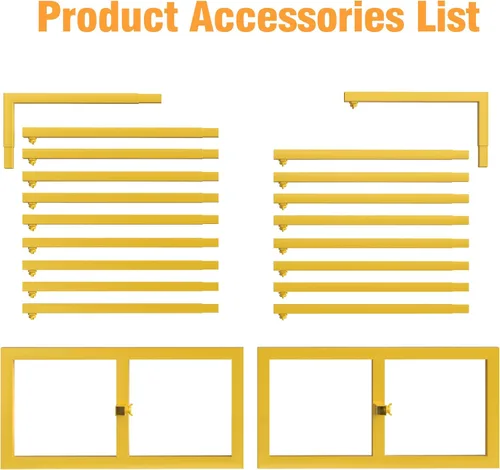 Miniatura 6 de Putros Soporte de Telón de Fondo Resistente de 8 x 8 pies, Kit de Tubería Dorada y Cortina, Soporte de Telón de Fondo de Metal Ajustable para Oro