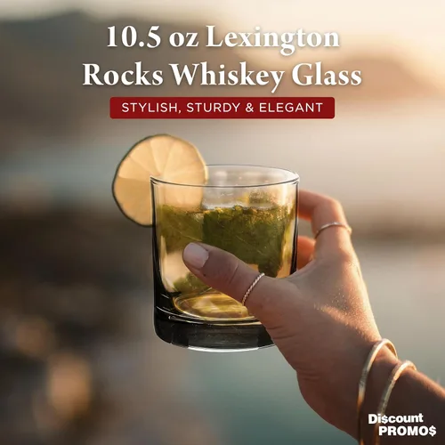Miniatura 4 de DISCOUNT PROMOS Lexington Rocks Vaso de Whiskey 10.5 oz, Juego de 12, Paquete a Granel - Perfecto para Scotch, Bourbon, Whiskey, Cóctel - Negro