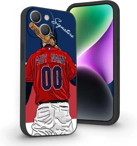 Miniatura 19 de Estuche de Béisbol Personalizado con Nombre y Número de Liquid Silicone para iPhone 17 Air 16 15 Pro Max 14 13 Mini 12 11 Xs Xr SE3 8 7 6 Plus