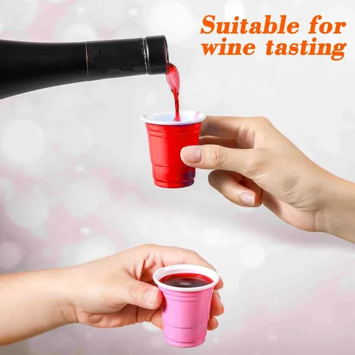 Miniatura 7 de Mimorou Paquete de 600 vasos de chupito de plástico de 2 onzas, vasos desechables de plástico, mini tazas multicolor para barbacoa, fiesta