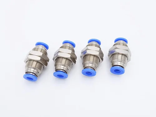 Miniatura 9 de Empuje para conectar, tubo de 1/4 "OD, conector bidireccional de unión de mamparo de aire neumático de agua (paquete de 4)