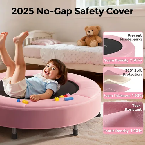 Miniatura 2 de BCAN SP1 36'' Toddler Trampoline, ASTM Certified - Kids Trampoline for Ages 1-6, Foam Handle & Safe Thickened Cover, Mini Trampolines for Kids