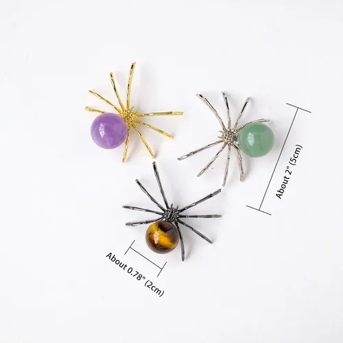 Miniatura 2 de Runyangshi 1 bola de amatista de cristal natural de 2 pulgadas, hecha a mano, estatua de araña animal, adorno de cristal curativo para decoración