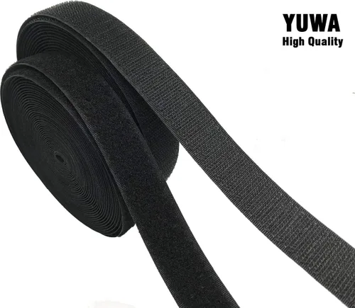 Miniatura 2 de Yuwa Cinta mágica de velcro negra de 1 pulgada para coser, nailon para manualidades, no adhesiva (9 yardas) (negro)