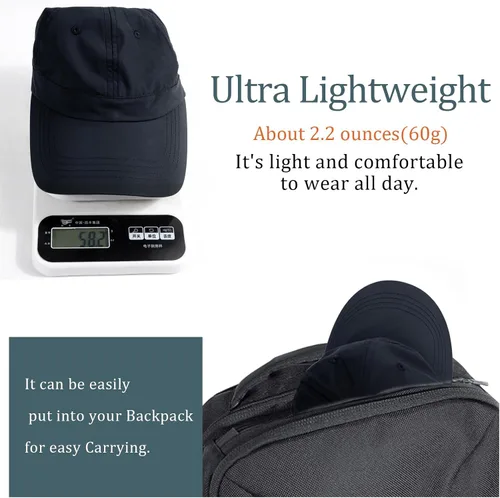 Miniatura 57 de Gorra de béisbol impermeable para hombre, sombrero de lluvia plegable para correr al aire libre, sombrero de pesca solar