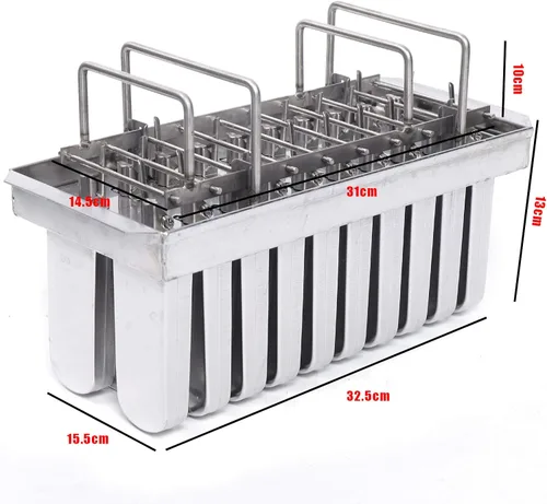 Miniatura 2 de Juego de moldes para hacer helados, 20/30 piezas de acero inoxidable, kit de moldes de helado de paletas de hielo de gran capacidad, soporte