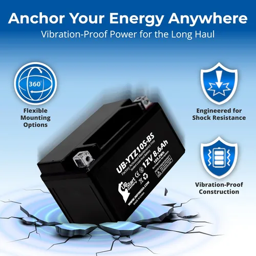 Miniatura 8 de Reemplazo YTZ10S-BS de 12V 8.6Ah para batería Yamaha Raptor 350 – Compatible con Yamaha YFM35R Raptor 350CC ATV Battery 2004-2013 – Baterías de 12