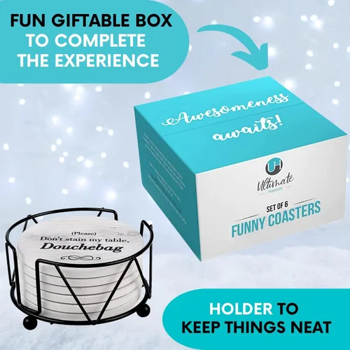 Miniatura 5 de Posavasos divertidos, regalos perfectos de elefante blanco, regalos únicos para mujeres y hombres, regalos geniales para amigos, regalos secretos