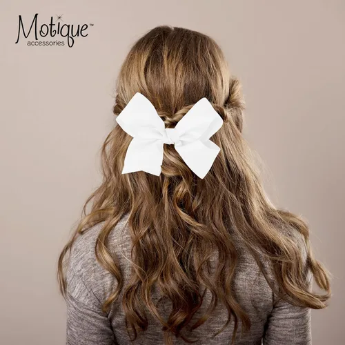 Miniatura 2 de Clip de lazo de pelo de grogrén de 5.5 pulgadas para mujer y niña (beige)