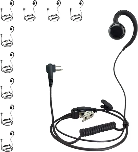 Miniatura 9 de PROMAXPOWER Auricular giratorio PTT de dos vías con forma de C de 1 cable para Motorola CP88, CP100, CP185, CP200D, CLS1110, CLS1410, RDM2070d