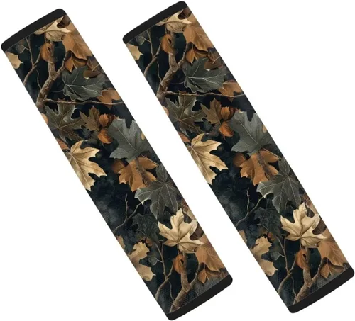 Miniatura 19 de LedBack Fundas para cinturón de seguridad de coche con diseño de bandera americana y camuflaje, paquete de 2, almohadilla universal para cinturón
