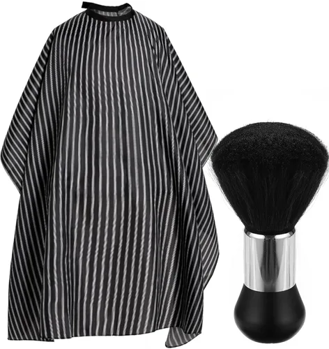 Miniatura 11 de Capa profesional de corte de pelo con cepillo de plumero para el cuello, capa de peluquería de salón, accesorios de peluquería negro Azul