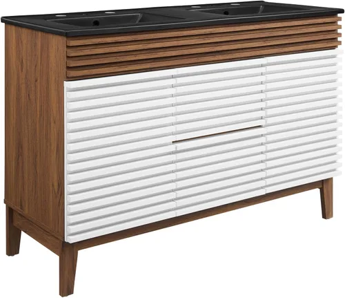 Miniatura 71 de Modway Render 23.5" tocador de baño en nogal (lavabo no incluido)