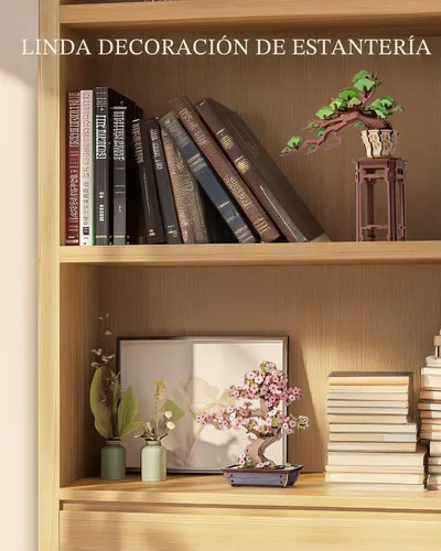 Miniatura 5 de Rolife Rompecabezas de Madera 3D de Flores para Adultos, Plantas de Árbol Bonsái Sakura DIY para Decoración de Mesa del Hogar, Manualidades