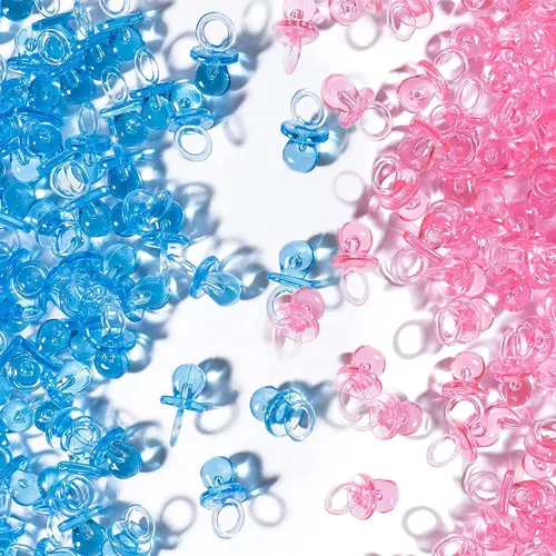 Miniatura 18 de 150 Mini Chupetes para Juego de Baby Shower (5 Colores), Chupetes de Plástico de 0.86 Pulgadas para Baby Shower, Favores de Fiesta de Revelación