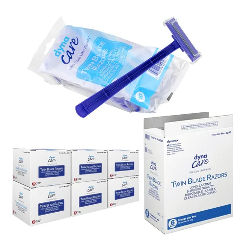 Dynarex DynaCare - Maquinilla de afeitar desechable unisex con dos cuchillas que proporciona un afeitado suave y cerrado, para antes de
