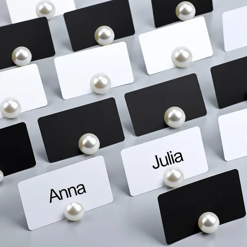 Leinuosen Juego de 96 soportes decorativos para tarjetas y tarjetas de perlas, lugar de mesa, negocios de etiquetas de alimentos, decoración de mesa