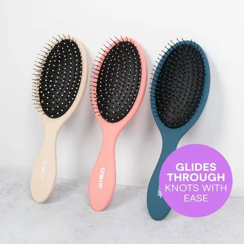 Miniatura 9 de Conair Juego de Cepillos Desenredantes para Cabello, Paquete de 3 Cepillos Desenredantes para Cabello Húmedo o Seco, Desenredante Suave para Todo