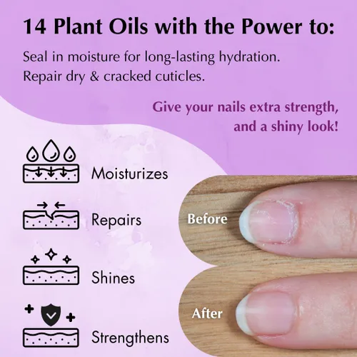 Miniatura 3 de MONA Aceite revitalizante para uñas y cutículas totalmente natural con 14 aceites vegetales Restaura y protege cutículas y uñas secas, dañadas