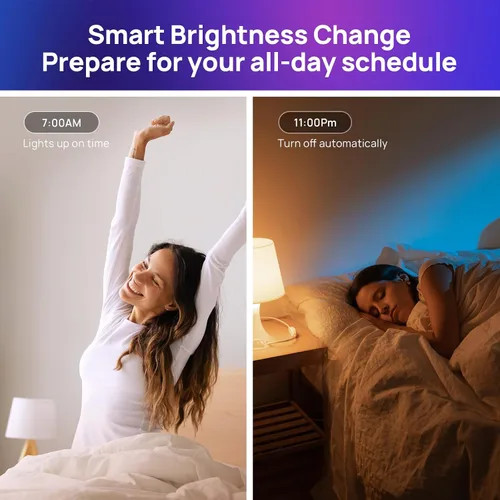 Miniatura 8 de Consciot Bombillas inteligentes, bombillas LED A19 E26 que cambian de color, WiFi y Bluetooth, certificado Matter, funciona con Alexa, Google Home