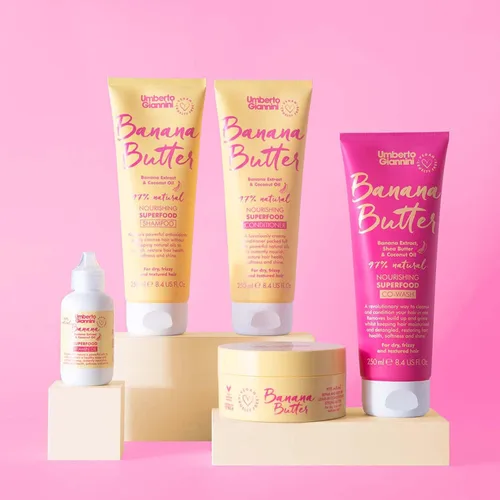 Miniatura 4 de Umberto Giannini Acondicionador nutritivo de mantequilla de plátano, fórmula hidratante vegana y libre de crueldad para cabello seco, texturizado