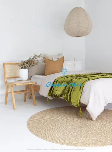 Miniatura 2 de Sophia-Art Manta de terciopelo triturado de lujo con borlas, para sofá o cama, manta suave, bohemia y cálida, acogedora, felpa ligera