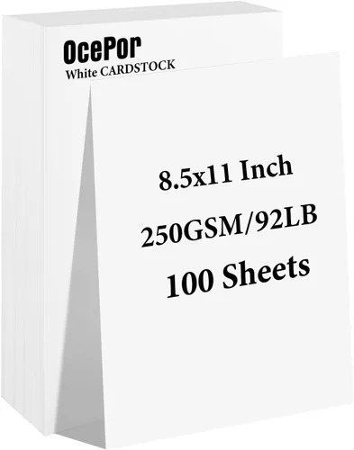 Miniatura 18 de OcePor 100 hojas de cartulina negra de 8.5 x 11 pulgadas, cartulina negra de 92 libras/250gsm, papel grueso de cartulina, papel pesado de cartulina