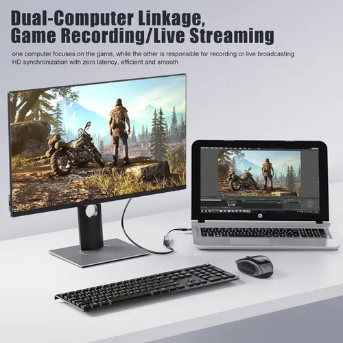 Miniatura 4 de VIXLW Tarjeta de captura HDMI, dispositivo de captura HDMI 4K a USB/USB-C, tarjeta de captura de video USB3.0 para transmisión y grabación, funciona