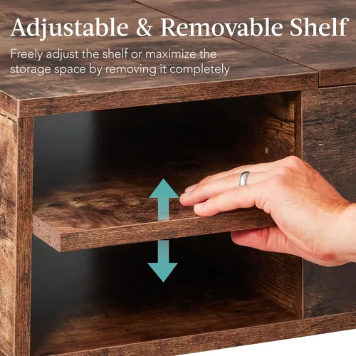 Miniatura 6 de Best Choice Products Mesa auxiliar elevable, mesa de centro multifuncional de madera de mediados de siglo para sala de estar con almacenamiento