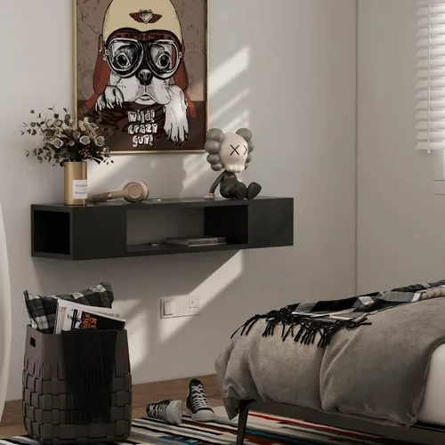 Miniatura 5 de GHC Soporte de TV flotante, centro de entretenimiento montado en la pared y estante de gabinete, consola de TV con almacenamiento, consola
