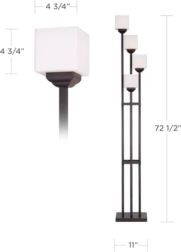 Miniatura 4 de Lámpara de pie estilo árbol con cuatro luces, de bronce