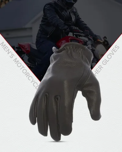 Miniatura 3 de First Mfg Co Roper - Guantes de cuero para motocicleta para hombre y mujer - Ternera desnuda suave, puño corto sin forro, estilo clásico, dedos